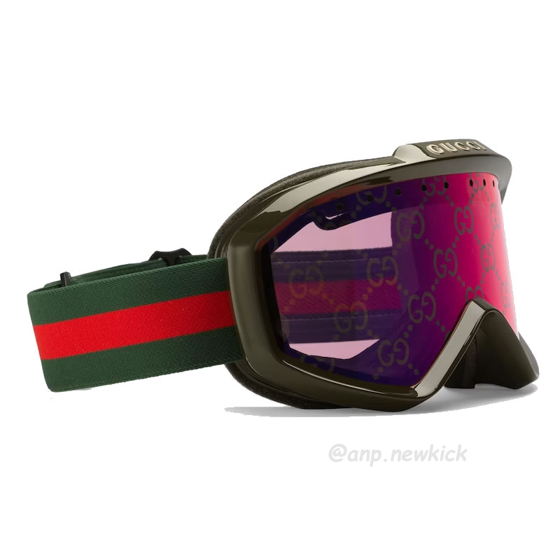 Gucci Ski Goggle Black Pink Olive Green White (9) - newkick.cc